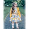 HINTINA 3T Toddler Little Girls Sleeveless Floral Print Spring Summer Dress And Long Sleeve Waffle Cardigan Set Fall Clothes Winter Outfits Yellow 3-4T Years view 3