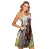 ALAZA Horse Racing Watercolor Women Summer Dresses Casual Sleeveless Sundress with Pockets Tank Dress M view 2