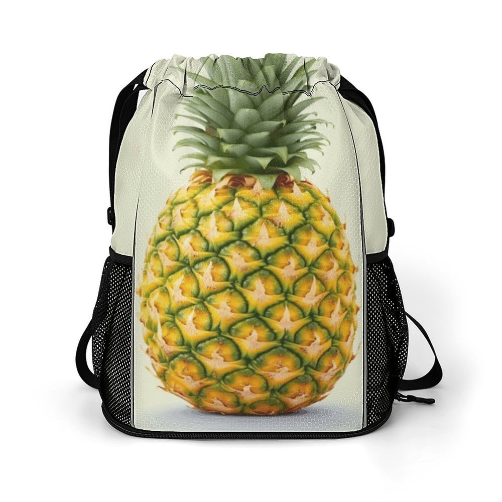 YHEGBFD Drawstring Bag,Fresh Pineapple Drawstring Backpack,travel Drawstring Backpack,gym String Bag with Side Pocket