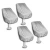 ChiMiao 4 Pack Boat Seat Cover, Outdoor Waterproof Pontoon Captain Boat Bench Chair Seat Cover, Chair Protective Covers, Silver grey view 1