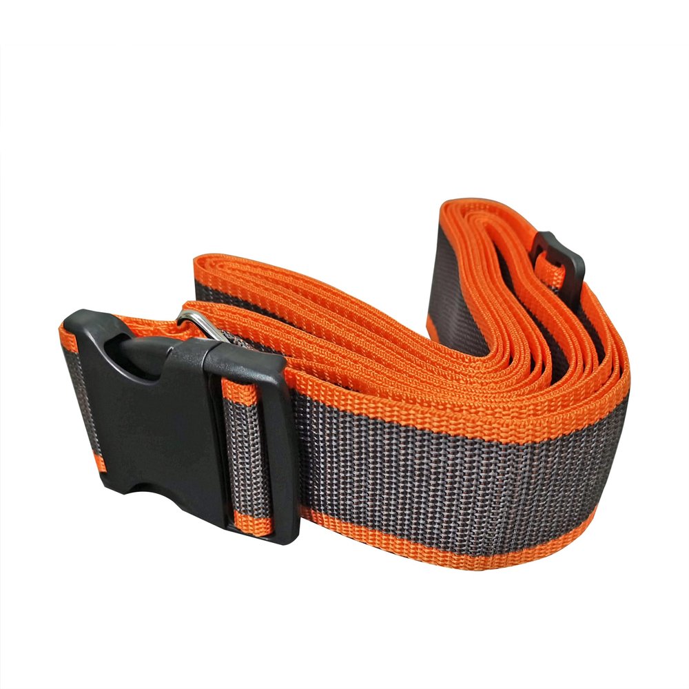 FixtureDisplays 6.5-12.5 Feet Adjustable Luggage Straps, Wide Travel Secure Belt for Suitcase, Luggage Accessories to Secure Bag Cargo Safe Quick-Release, Gray + Orange 22101-2D