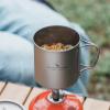 iBasingo 300ml Titanium Mug with Lid Tea Coffee Water Cup Outdoor Camping Pot Ultra-light Portable Hiking Backpacking Cooking Kit Picnic Tableware Drinkware with Foldable Handle Ti3034D view 4
