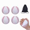 Bac-kitchen 4 Pack Foam Baseballs, 9 Inch Soft Baseballs Training Pitch Baseball Baseball Stress Ball with Drawstring Bag (White 4Pack) view 1