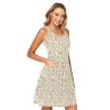 ALAZA Colorful Music Notes Yellow Women Summer Dresses Casual Sleeveless Sundress with Pockets Tank Dress L view 2