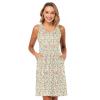 ALAZA Colorful Music Notes Yellow Women Summer Dresses Casual Sleeveless Sundress with Pockets Tank Dress L view 3