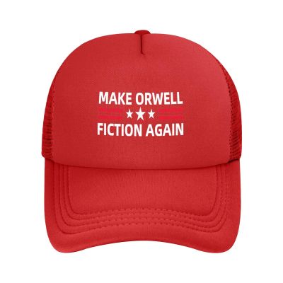 Make Orwell Fiction Again Mesh Hat Trucker Hat Vintage Baseball Cap Black