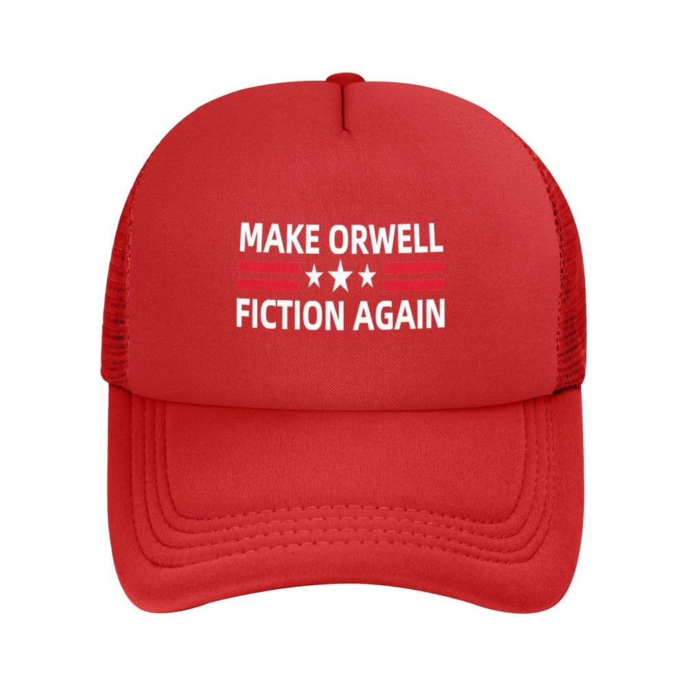 Make Orwell Fiction Again Mesh Hat Trucker Hat Vintage Baseball Cap Black