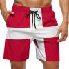 Adugen Origei Sovereign Military Order of Malta Flag Men's Beach Shorts Bathing Suits with Pockets S view 1