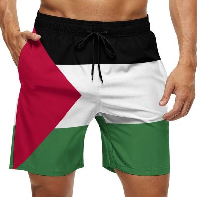 Adugen Origei Palestine Flag Shorts Surf Men's Beach Swim Trunk L