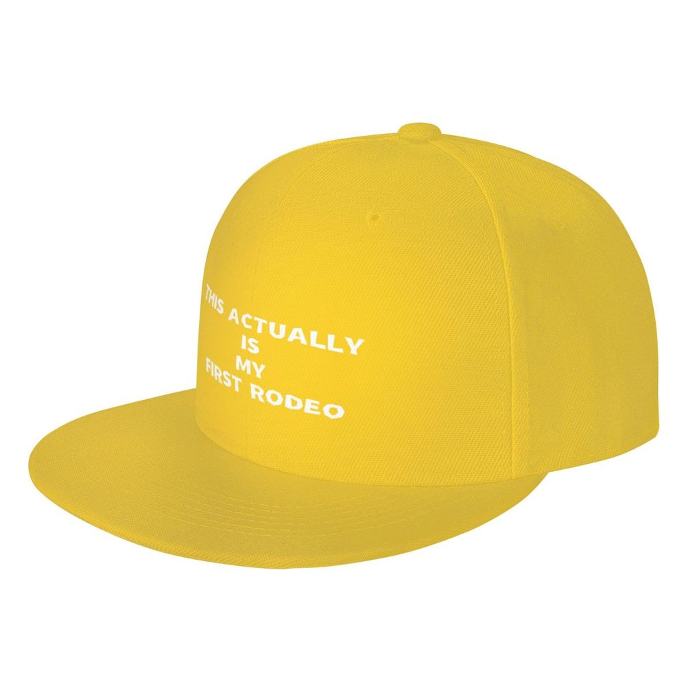 This Actually is My First Rodeo Hat Save A Horse Ride A Cowboy Baseball Hats for Men Women Trucker Hat Yellow