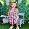 18 Month Infant Baby Girl Sleeveless Floral Print Spring Summer Dress And Long Sleeve Waffle Cardigan Set Toddler Fall Clothes Winter Outfits Pink 18-24 Months view 3