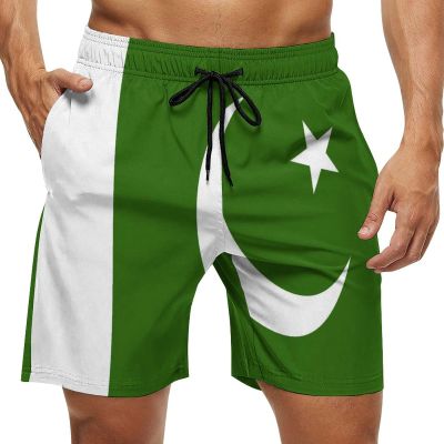 Adugen Origei Men's Printed Beach Pakistan Flag Shorts S