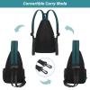 MOSISO Sling Backpack Travel Hiking Daypack, Crossbody Convertible Sling Bag with Front Pocket One Shoulder Chest Bag, Teal Green view 3