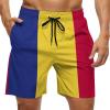 Adugen Origei Romanian Flag Shorts Surf Men's Beach Swim Trunk S view 1