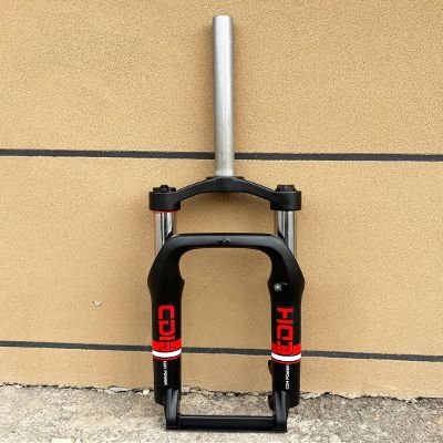 AUTES 20 inch 4.0" Fat Tire Electric Bike Suspension Fork, Spacing Hub 135mm 1 1/8 Straight Tube MTB Manual Lockout 9mm QR Mountain Bike Single Shoulder Ebike Front Forks (20"4")