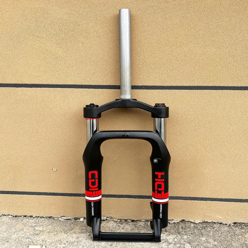 AUTES 20 inch 4.0" Fat Tire Electric Bike Suspension Fork, Spacing Hub 135mm 1 1/8 Straight Tube MTB Manual Lockout 9mm QR Mountain Bike Single Shoulder Ebike Front Forks (20"4")