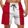 Adugen Origei Peru Flag Men's Beach Shorts Bathing Suits with Pockets S view 1