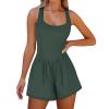 KICILVS Athletic Rompers for Women Sleeveless Workout Jumpsuits Wide Leg Yoga Shorts Romper Casual Gym Outfits view 1