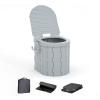 Walkervo Portable Camping Toilet Water-Proof Foldable with Removable Flip Cover And Toilet Roll Holder Travel Potty Max Load 150kg Campervan Toilet for Hiking Car Traffic Jams Festivals Fishing,White view 1