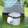 Walkervo Portable Camping Toilet Water-Proof Foldable with Removable Flip Cover And Toilet Roll Holder Travel Potty Max Load 150kg Campervan Toilet for Hiking Car Traffic Jams Festivals Fishing,White view 4
