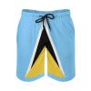 Adugen Origei Saint Lucia Flag Shorts Surf Men's Beach Swim Trunk L view 2