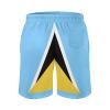 Adugen Origei Saint Lucia Flag Shorts Surf Men's Beach Swim Trunk L view 3