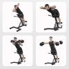 Heavy-Duty Adjustable Roman Chair Versatile Back Hyperextension Extension Roman Bench Abs Exerciser Leg Strength Trainer For Home Gym 5 Height Adjustable 330lbs Capacity view 2
