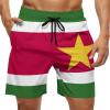 Adugen Origei Mens Swim Trunks Suriname Flag Surfing Beach Shorts with Pockets M view 1