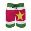 Adugen Origei Mens Swim Trunks Suriname Flag Surfing Beach Shorts with Pockets M view 2