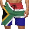 South African Flag Summer Beach Shorts 80s 90s Men's Swim Trunks Printed Beach Shorts for Men M view 1