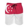 Adugen Origei Singapore Flag Men's Beach Shorts Bathing Suits with Pockets S view 2