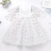 OBEEII Butterfly Dress for Girls Toddler Pageant Dress Sleeveless V Neck Ruffle 3D Butterfly Tulle Party Dress Puffy Flower Girl Dress Birthday Christmas Baptism Dress White 7-8 Years view 4