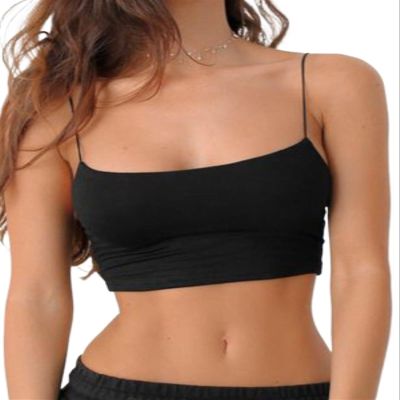 ONDIAN Sexy Tank Top Black Crop Tops Women Summer Camis Backless Camisole Casual Tube Top Female Sleeveless Cropped Vest(Color:Black,Size:Small)
