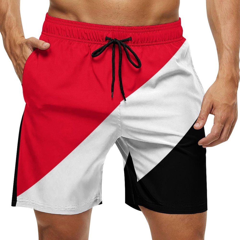 Adugen Origei Sealand,Principality of Flag Shorts Surf Men's Beach Swim Trunk L