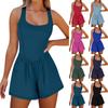 KICILVS Athletic Rompers for Women Sleeveless Workout Jumpsuits Wide Leg Yoga Shorts Romper Casual Gym Outfits view 1