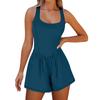 KICILVS Athletic Rompers for Women Sleeveless Workout Jumpsuits Wide Leg Yoga Shorts Romper Casual Gym Outfits view 2