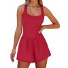 KICILVS Athletic Rompers for Women Sleeveless Workout Jumpsuits Wide Leg Yoga Shorts Romper Casual Gym Outfits