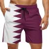 Adugen Origei Mens Swim Trunks Qatar Flag Surfing Beach Shorts with Pockets M