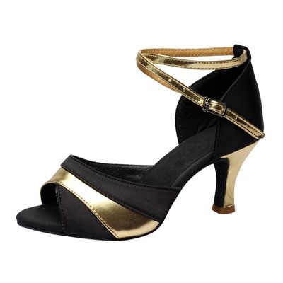 Women Ladies Dancing Prom Ballroom Latin Ballet Dance Singles Shoes Sunflower Sandals for Women (Gold, 7)