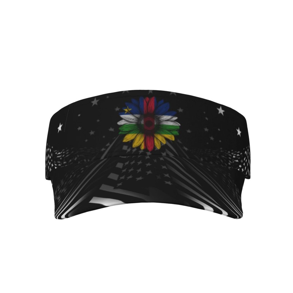 SwpWab Vintage Sunflower Central African Republic Flag Cool Breathable Fashionable Eye Protection Sunshade Top Hat Black