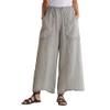 Spatofa Womens Cotton Linen Pants Dressy Summer Wide Leg Comfy Loose Palazzo Trousers with 2 Side Pockets Light Grey X-Large view 1