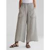 Spatofa Womens Cotton Linen Pants Dressy Summer Wide Leg Comfy Loose Palazzo Trousers with 2 Side Pockets Light Grey X-Large view 2