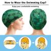 Green Sparkly Spring Swim Cap for Men Women Short/Long Hair Swimming Cap Comfortable Bathing Cap Swimming Hat view 3