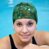 Green Sparkly Spring Swim Cap for Men Women Short/Long Hair Swimming Cap Comfortable Bathing Cap Swimming Hat view 4