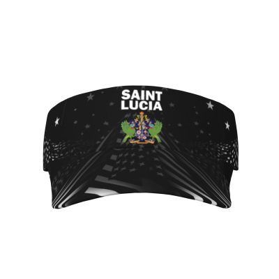 SwpWab Saint Lucia Coat of Arms Flag Cool Breathable Fashionable Eye Protection Sunshade Top Hat Black