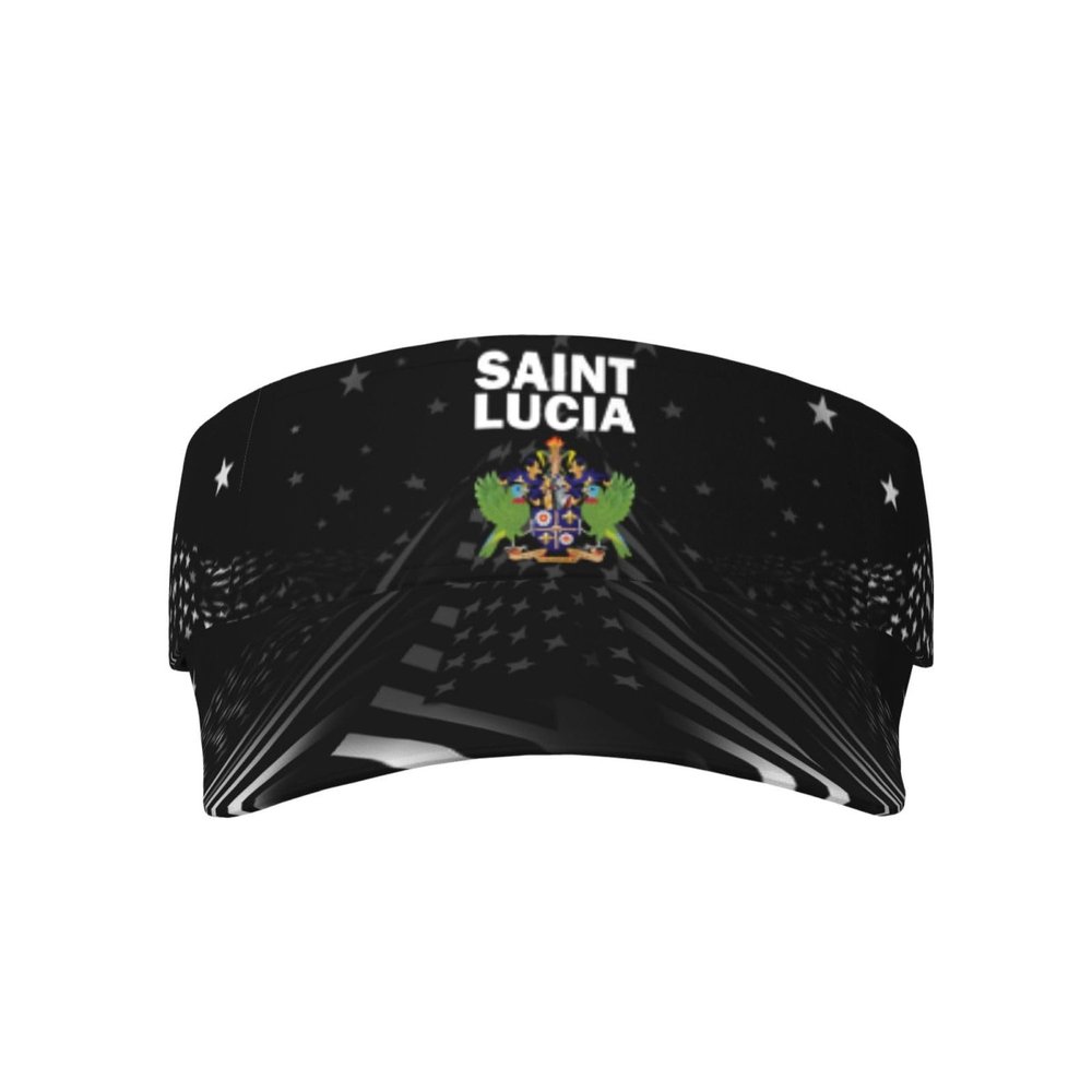 SwpWab Saint Lucia Coat of Arms Flag Cool Breathable Fashionable Eye Protection Sunshade Top Hat Black