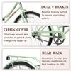 ACEGER 24 Inch 7 Speed Girls Bike, Kids Bicycle for 10+ Years Old, Included Dual V Brakes, Having Rattan Basket and Rear Seat Rack, Green view 4