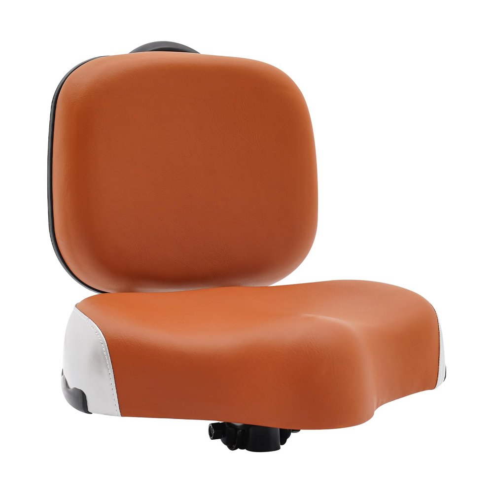 Tricycle Seat with Backrest, Extra Wide Tricycle Saddle Seat with Back Support, Comfortable Exercise Tricycle Seat Cushion, for Road Bike, Spin Bike, and Cruiser (Brown)