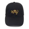 King with Crown Embroidered Mens Baseball Cap Cotton Washed Baseball Hat (Black) view 1