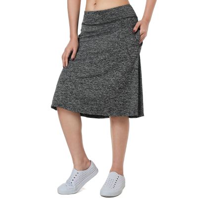 Women Skorts Skirts with Zipper Pockets,Athletic Golf Tennis Swim Skirts 26" Knee Length Skorts for Women(Grey Charcoal XL)